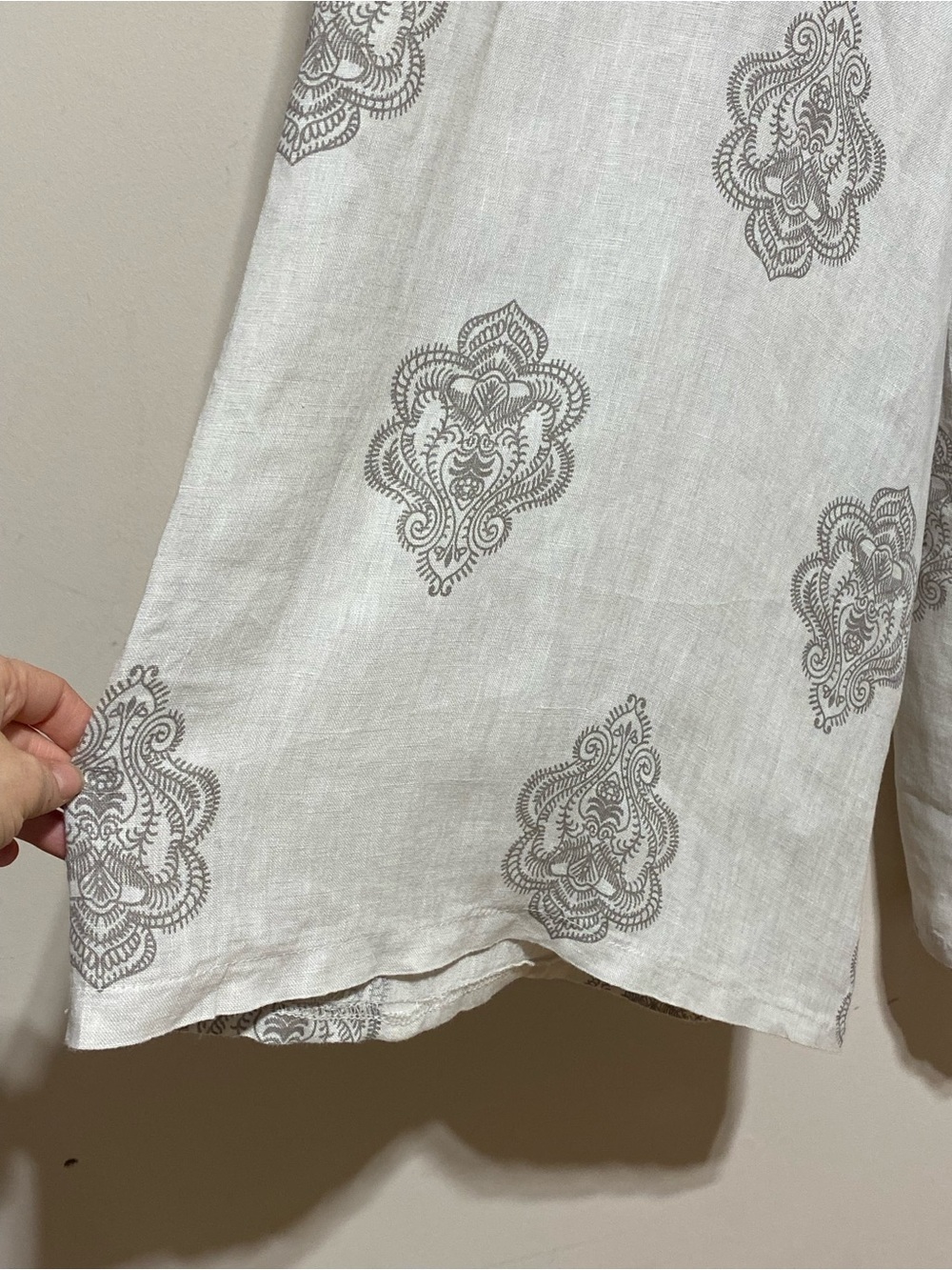NWOT Civico 51 Wide Leg 100% Linen Pull-on Pants Printed Novelty Size M - Picture 4 of 8
